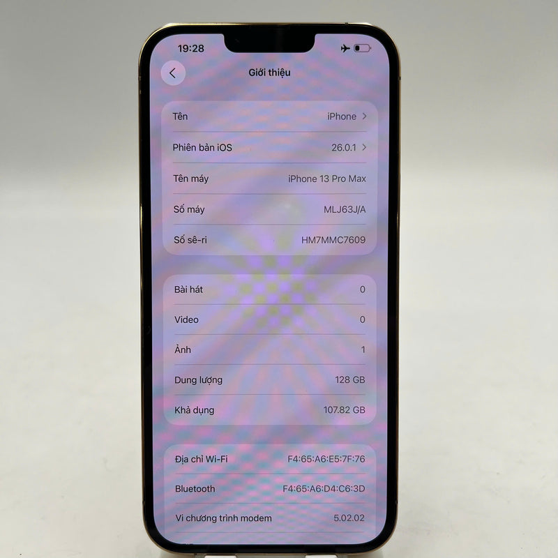 iPhone 13 Pro Max 128GB Gold 98% ဘက်ထရီ 85% International SB (No SB sim - 0.5x spot) - HH4010 