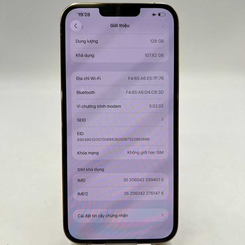 iPhone 13 Pro Max 128GB Gold 98% ဘက်ထရီ 85% International SB (No SB sim - 0.5x spot) - HH4010 