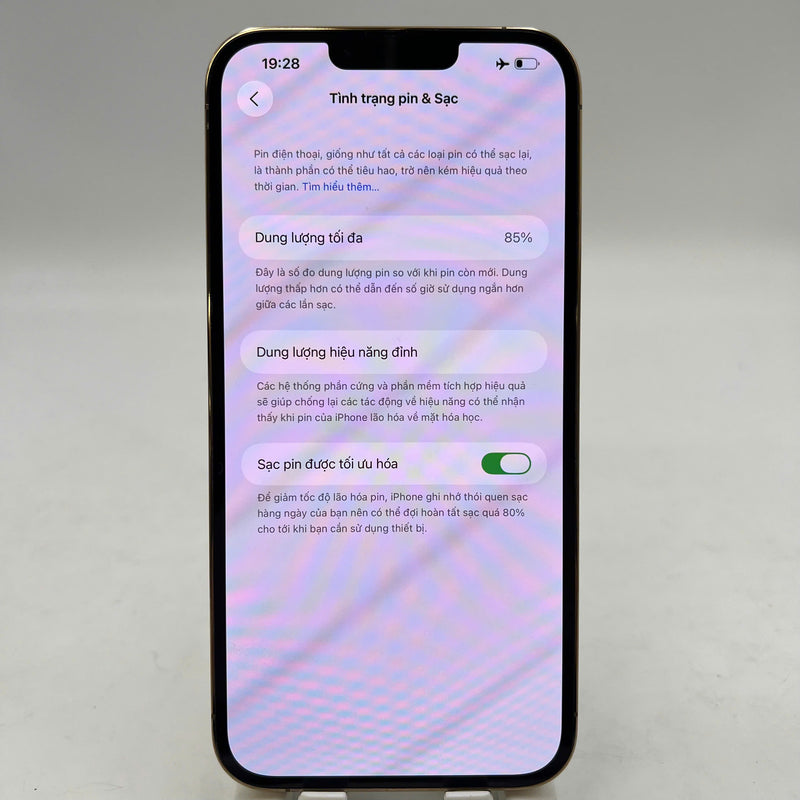 iPhone 13 Pro Max 128GB Gold 98% ဘက်ထရီ 85% International SB (No SB sim - 0.5x spot) - HH4010 