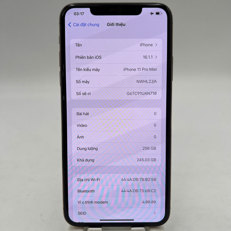 iPhone 11 Pro Max 256GB Gold 98% ဘက်ထရီ 91% စက်ပစ္စည်းသည် ကွန်ရက်အခကြေးငွေအားလုံးကို ပေးဆောင်ပြီး Apple International (အာမခံလဲလှယ်ခြင်း၊ 1x ကင်မရာအကွက်) အဖြစ် အသုံးပြုခြင်း - HH6679 