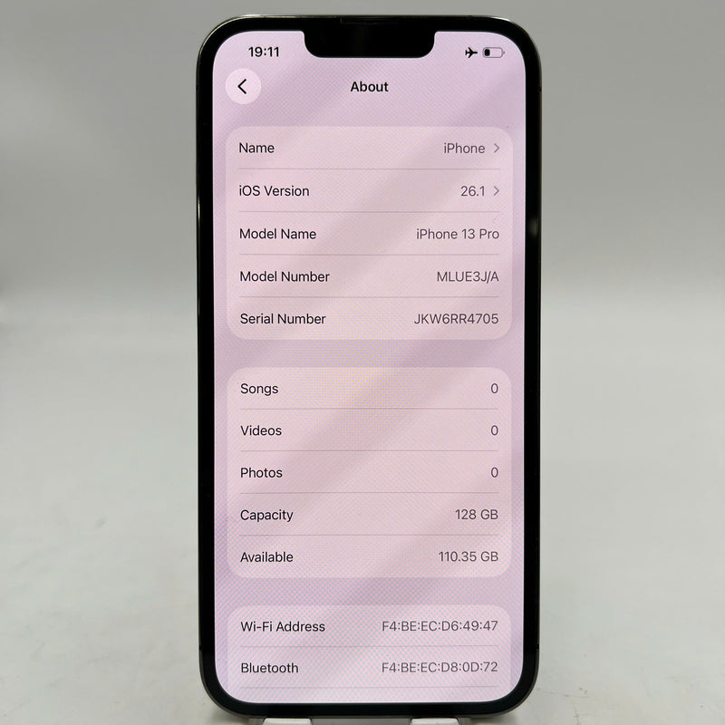 iPhone 13 Pro 128GB အနက်ရောင် 98% ဘက္ထရီ 100% စက်ပစ္စည်းသည် ကွန်ရက်အခကြေးငွေအားလုံးကို ပေးဆောင်ပြီး Apple International (ဘက်ထရီကို အစားထိုးပြီး၊ ခြစ်ရာအစွန်းများ) - HH0871 