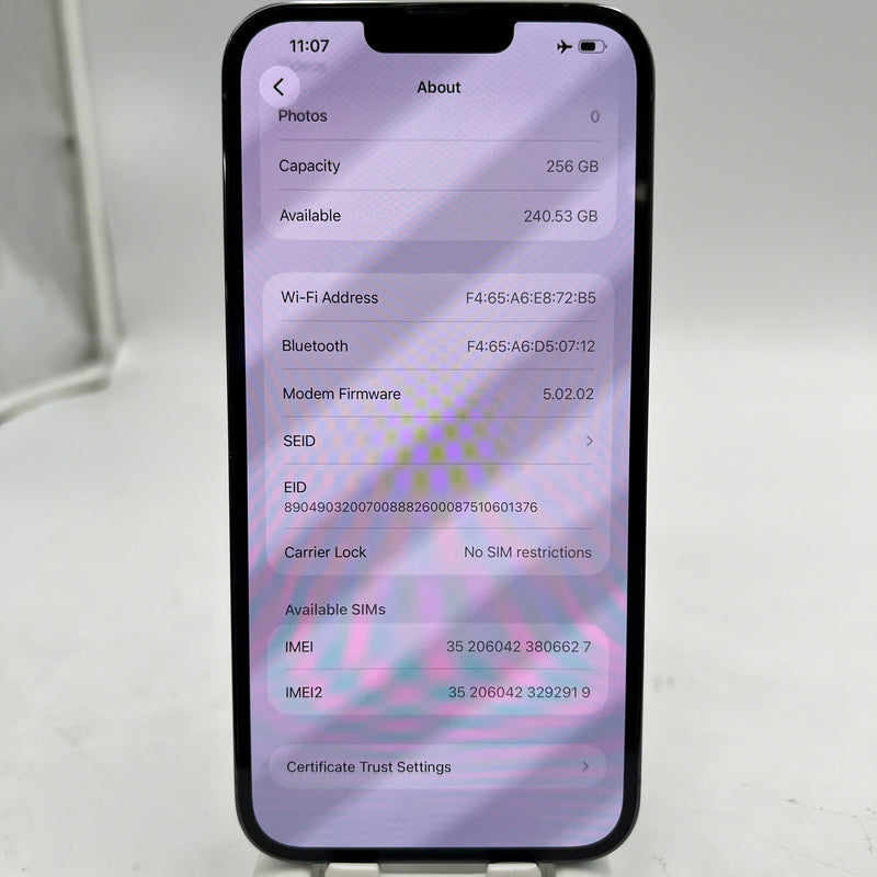 iPhone 13 Pro Max 256GB အပြာရောင် 98% ဘက္ထရီ 100% စက်ပစ္စည်းသည် ကွန်ရက်အခကြေးငွေအားလုံးကို ပေးဆောင်ပြီး Apple International (ဘက်ထရီကို အစားထိုးပြီး၊ အလင်းမျက်နှာပြင်ခြစ်ရာများ) - HH6627 