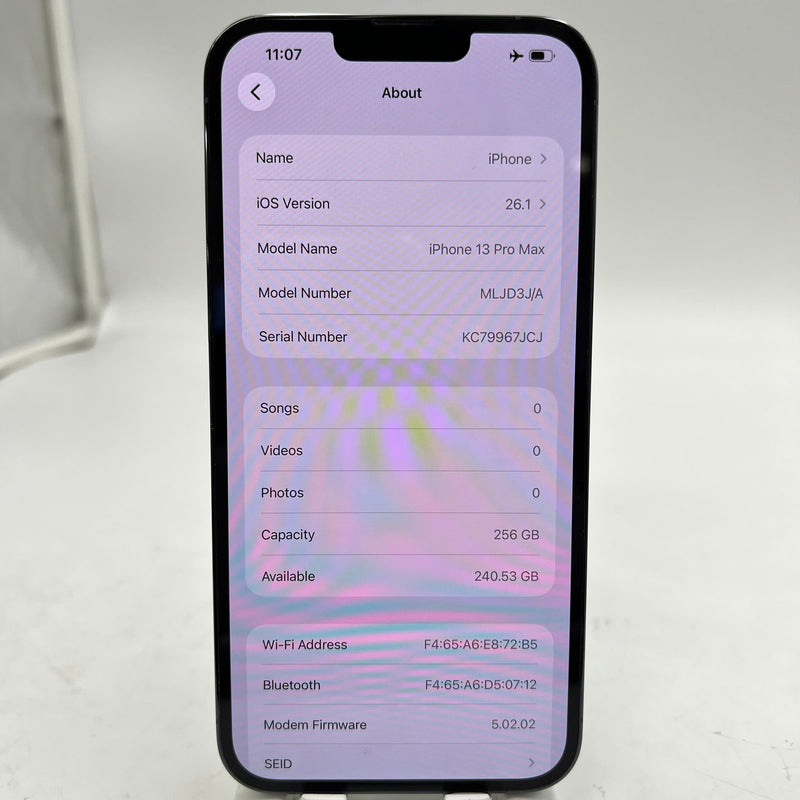 iPhone 13 Pro Max 256GB အပြာရောင် 98% ဘက္ထရီ 100% စက်ပစ္စည်းသည် ကွန်ရက်အခကြေးငွေအားလုံးကို ပေးဆောင်ပြီး Apple International (ဘက်ထရီကို အစားထိုးပြီး၊ အလင်းမျက်နှာပြင်ခြစ်ရာများ) - HH6627 