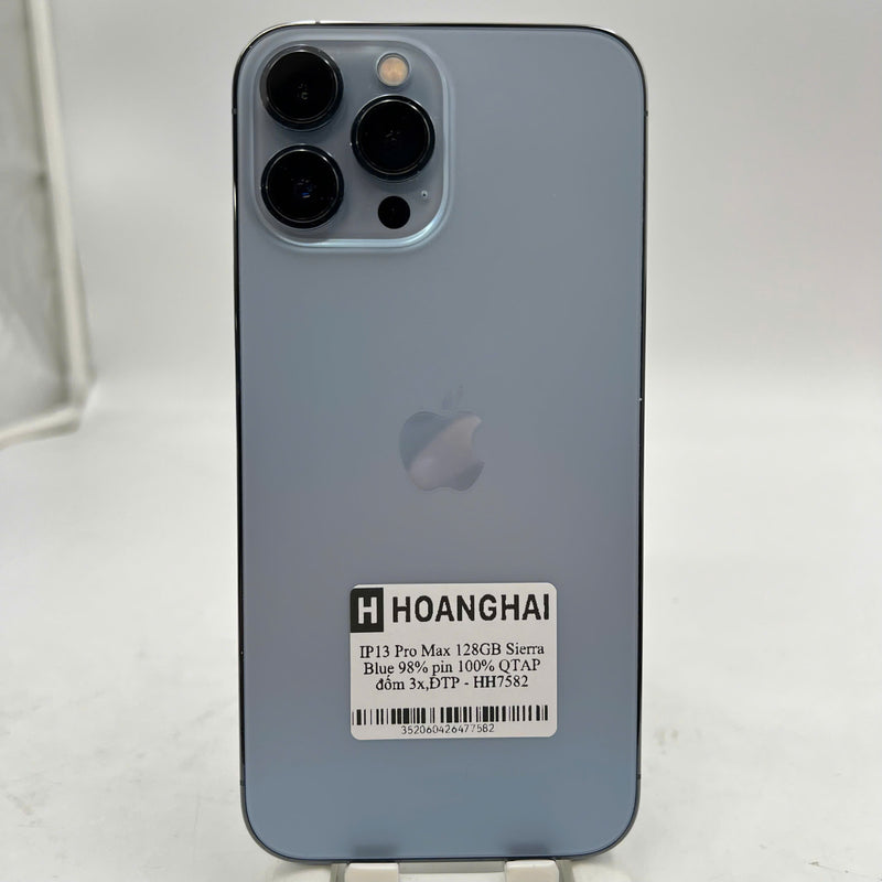 iPhone 13 Pro Max 128GB အပြာရောင် 98% ဘက္ထရီ 100% Apple International (အစားထိုး ဘက်ထရီ၊ 3x အစက်များ) - HH7582 