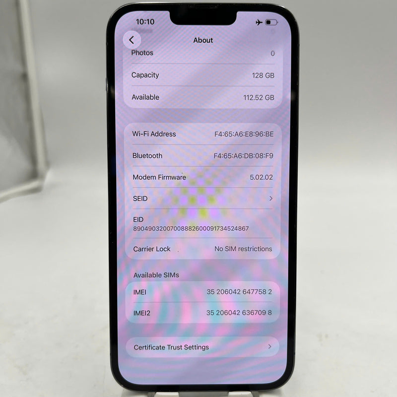 iPhone 13 Pro Max 128GB အပြာရောင် 98% ဘက္ထရီ 100% Apple International (အစားထိုး ဘက်ထရီ၊ 3x အစက်များ) - HH7582 
