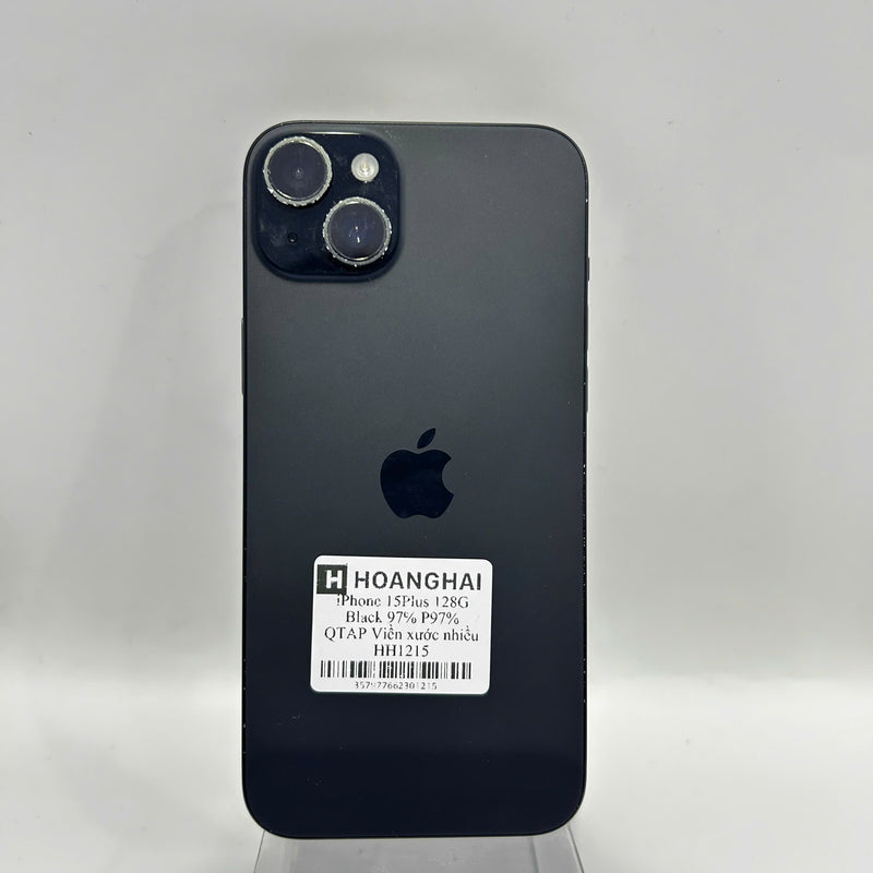 iPhone 15 Plus 128GB အနက်ရောင် 97% ဘက်ထရီ 97% Apple International (အစွန်းများပေါ်တွင် ခြစ်ရာများစွာ) - HH1215 