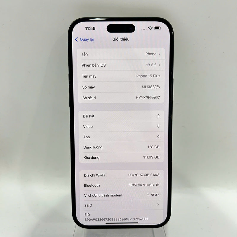 iPhone 15 Plus 128GB အနက်ရောင် 97% ဘက်ထရီ 97% Apple International (အစွန်းများပေါ်တွင် ခြစ်ရာများစွာ) - HH1215 