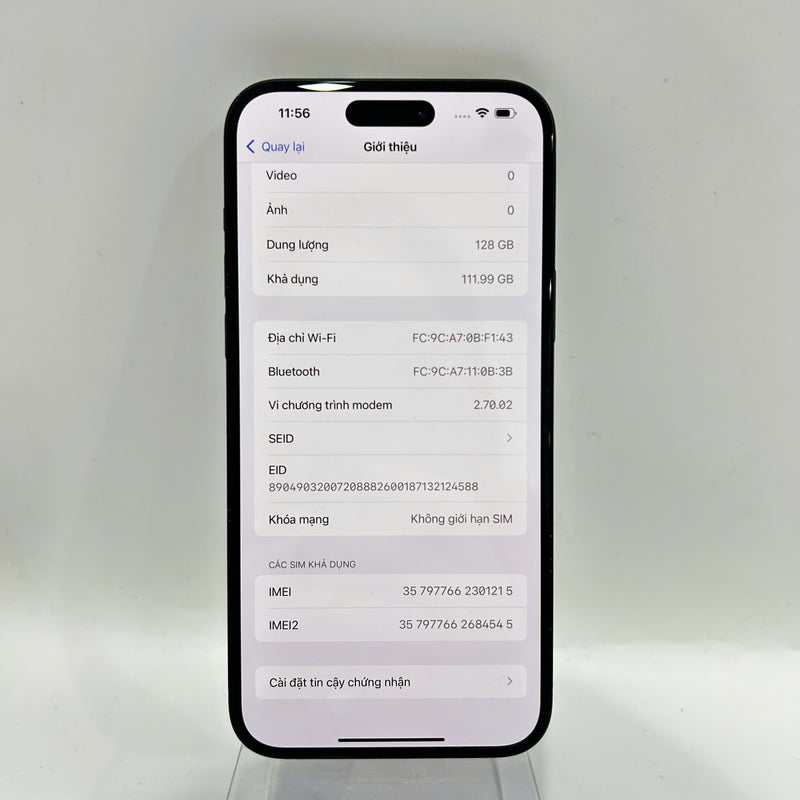 iPhone 15 Plus 128GB အနက်ရောင် 97% ဘက်ထရီ 97% Apple International (အစွန်းများပေါ်တွင် ခြစ်ရာများစွာ) - HH1215 