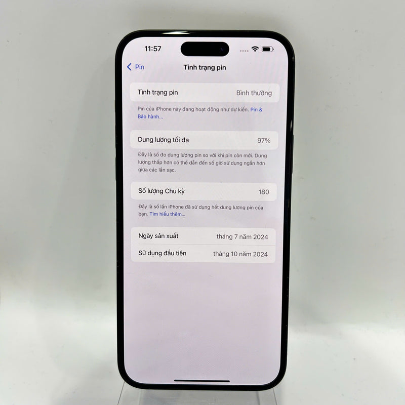 iPhone 15 Plus 128GB အနက်ရောင် 97% ဘက်ထရီ 97% Apple International (အစွန်းများပေါ်တွင် ခြစ်ရာများစွာ) - HH1215 