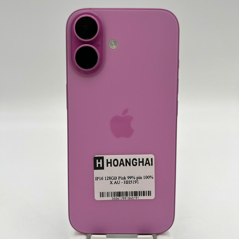 iPhone 16 128GB ပန်းရောင် 99% ဘက်ထရီ 100% နိုင်ငံတကာ AU (AU sim မသုံးပါ) - HH5191 