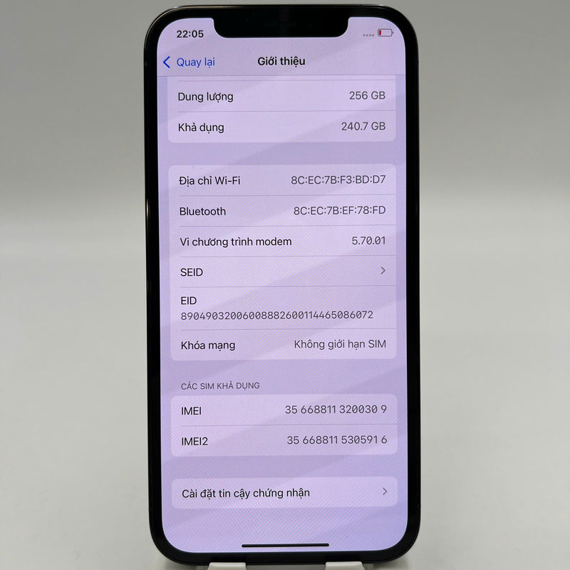 iPhone 12 Pro 256GB အပြာရောင် 98% ဘက္ထရီ 86% စက်ပစ္စည်းသည် ကွန်ရက်အခကြေးငွေအားလုံးကို ပေးချေပြီး နိုင်ငံတကာ Apple အဖြစ် အသုံးပြုသည် - HH0309 