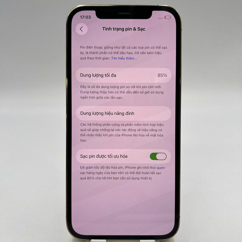 iPhone 12 Pro 128GB ရွှေရောင် 98% ဘက်ထရီ 85% Apple International (အစွန်းများနှင့် မျက်နှာပြင်) - HH4197 