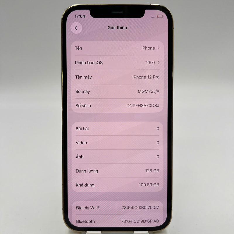 iPhone 12 Pro 128GB ရွှေရောင် 98% ဘက်ထရီ 85% Apple International (အစွန်းများနှင့် မျက်နှာပြင်) - HH4197 