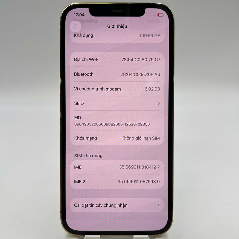iPhone 12 Pro 128GB ရွှေရောင် 98% ဘက်ထရီ 85% Apple International (အစွန်းများနှင့် မျက်နှာပြင်) - HH4197 