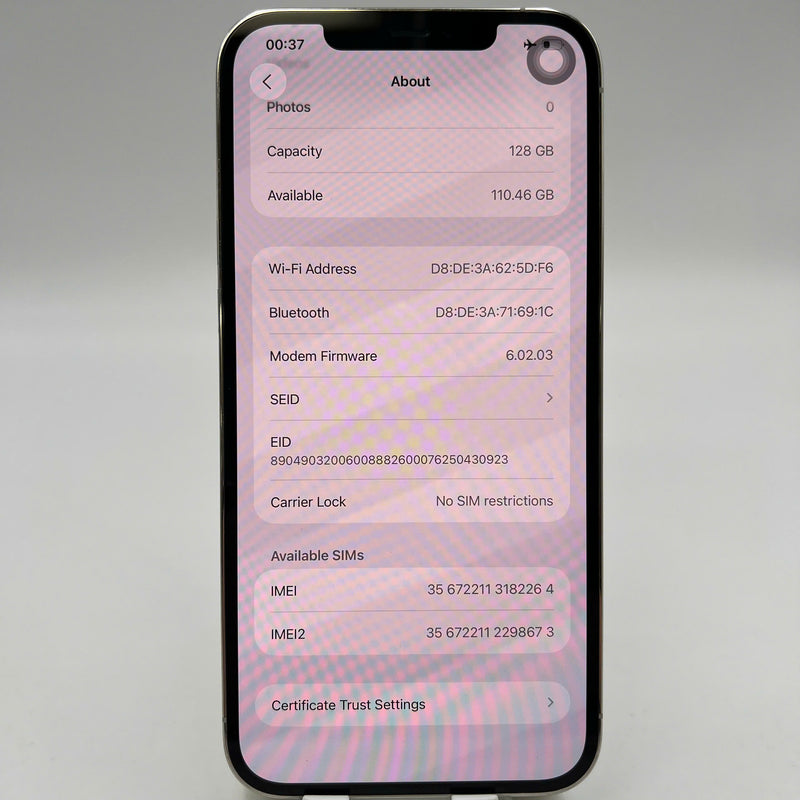 iPhone 12 Pro Max 128GB အဖြူရောင် 98% ဘက်ထရီ 89% အာမခံ စက်ပစ္စည်းသည် ကွန်ရက်အခကြေးငွေအားလုံးကို ပေးဆောင်ထားပြီး Apple International (မျက်နှာပြင် ခြစ်ရာ၊ ခြစ်ရာအစွန်းများ) - HH2264 