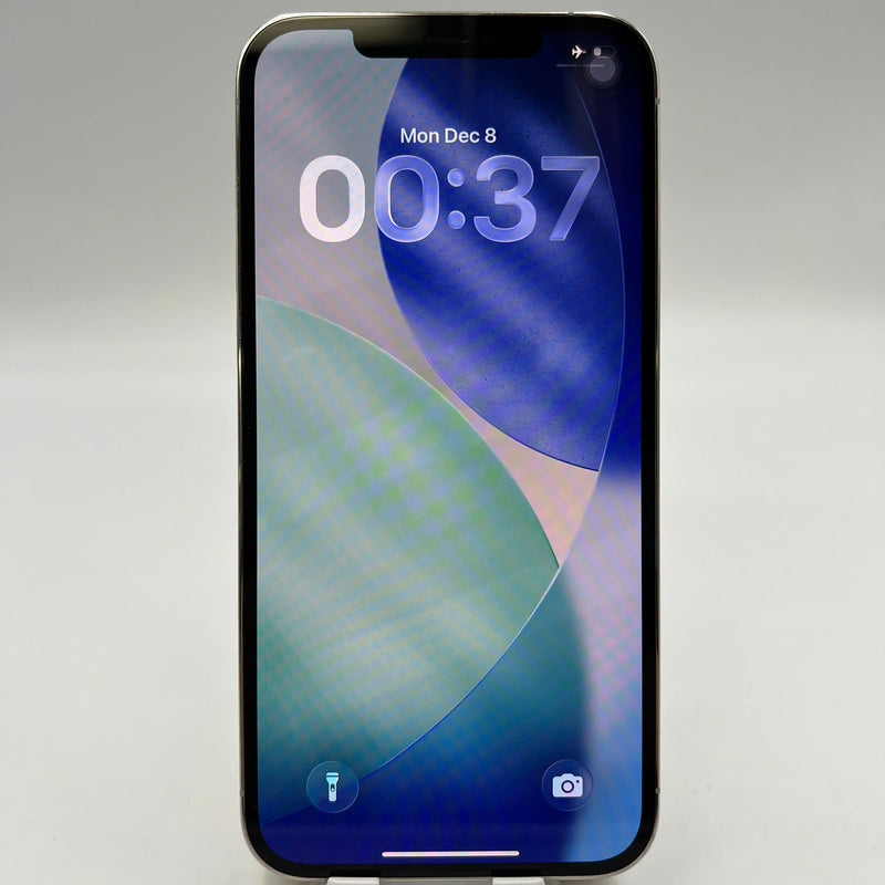 iPhone 12 Pro Max 128GB အဖြူရောင် 98% ဘက်ထရီ 89% အာမခံ စက်ပစ္စည်းသည် ကွန်ရက်အခကြေးငွေအားလုံးကို ပေးဆောင်ထားပြီး Apple International (မျက်နှာပြင် ခြစ်ရာ၊ ခြစ်ရာအစွန်းများ) - HH2264 