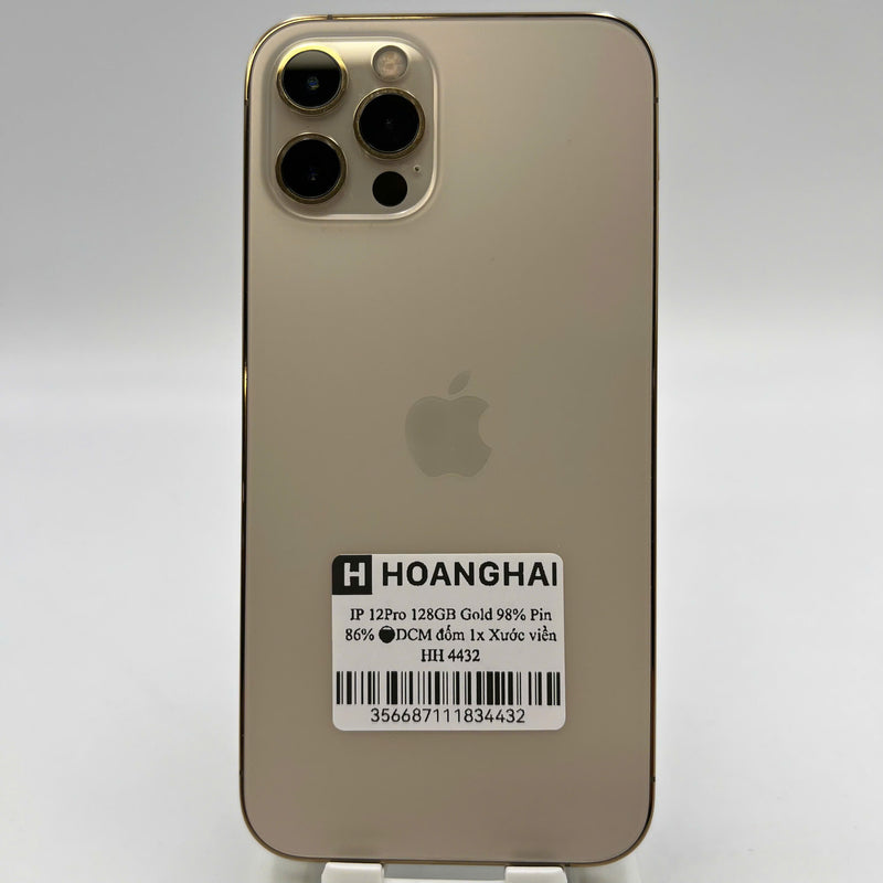 iPhone 12 Pro 128GB Gold 98% ဘက်ထရီ 86% စက်ပစ္စည်းသည် ကွန်ရက်အခကြေးငွေအားလုံးကို ပေးဆောင်ထားပြီး Apple International (အစွန်းပေါ်ရှိ ခြစ်ရာများ၊ 1 ကွက်) - HH4432 