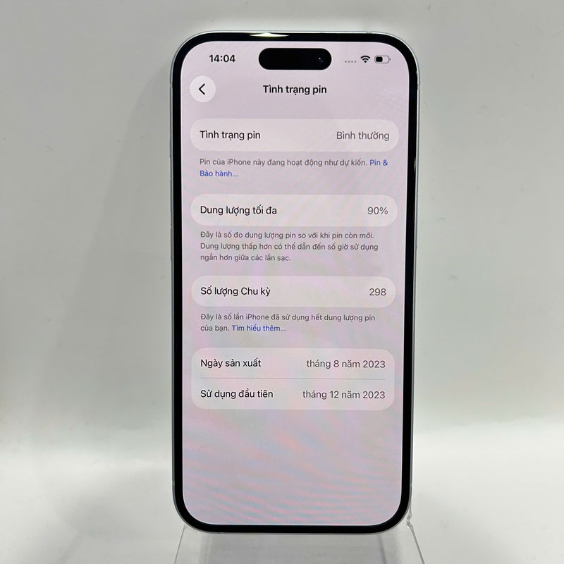 iPhone 15 256GB အပြာရောင် 98% ဘက်ထရီ 90% International Apple - HH4737 