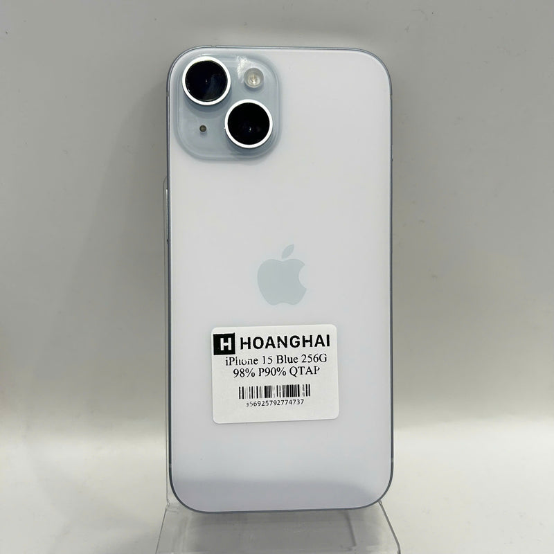 iPhone 15 256GB အပြာရောင် 98% ဘက်ထရီ 90% International Apple - HH4737 
