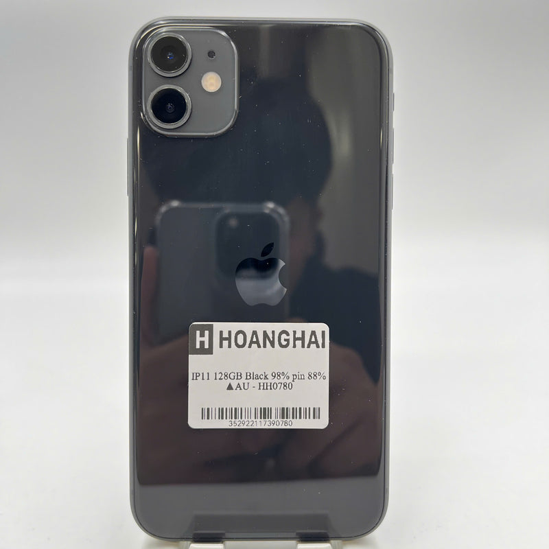 iPhone 11 128GB အနက်ရောင် 98% ဘက်ထရီ 88% နိုင်ငံတကာ AU (AU sim မရှိပါ) - HH0780 