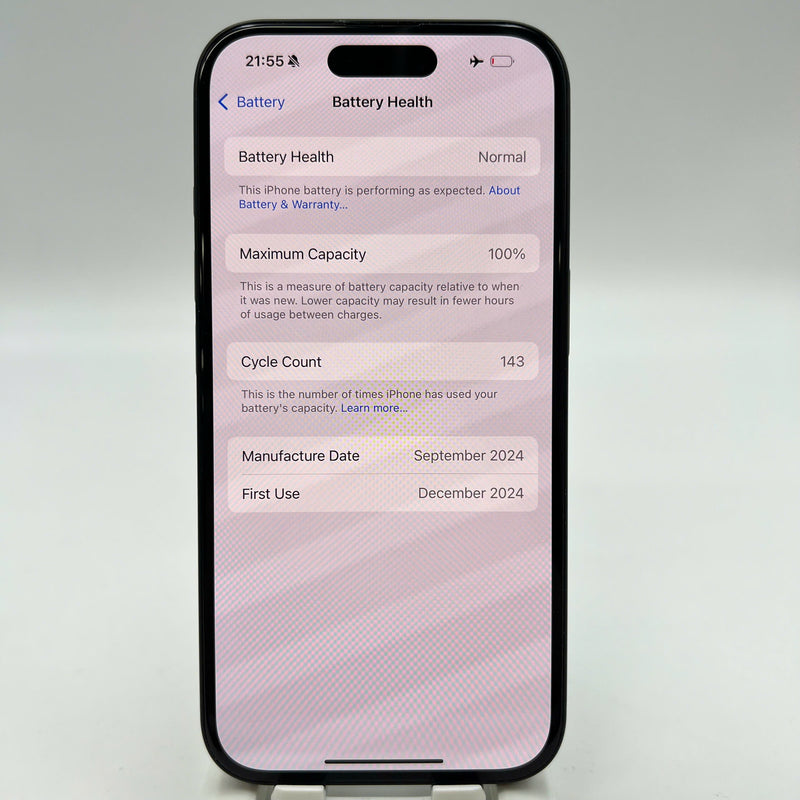 iPhone 16 128GB အနက်ရောင် 98% ဘက်ထရီ SB မှ 100% နိုင်ငံတကာ အာမခံ ( SB ဆင်းမ်ကဒ်မပါ - အမှောင်အနားများ၊ ကင်မရာအစွန်းတွင် ခြစ်ရာများ) - HH6144 