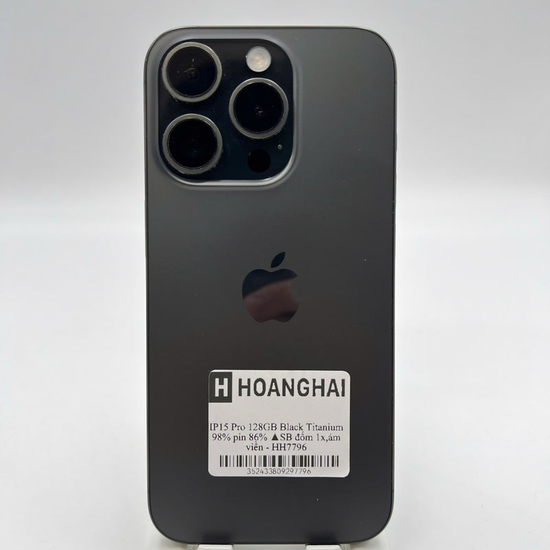 iPhone 15 Pro 128GB အနက်ရောင် 98% ဘက်ထရီ 88% နိုင်ငံတကာ SB (SB မှ ဆင်းမ်ကဒ်မရှိပါ - 0.5x အစက်အပြောက်များ၊ အစွန်းများ၊ ခြစ်ရာများ) - HH7283 