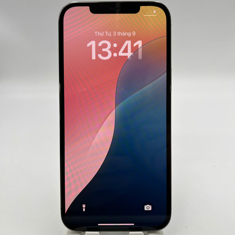 iPhone 12 Pro Max 128GB အနက်ရောင် 98% ဘက္ထရီ 100% စက်ပစ္စည်းသည် ကွန်ရက်အခကြေးငွေအားလုံးကို ပေးဆောင်ပြီး Apple International (ဘက်ထရီကို အစားထိုးခြင်း၊ အကွဲအပြဲ၊ အစွန်းများ၊ ခြစ်ရာများ၊ ကျောညိုရောင်) - HH0441 