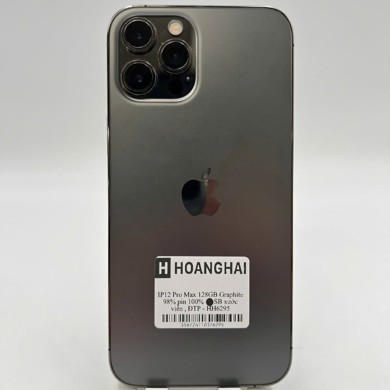 iPhone 12 Pro Max 128GB အနက်ရောင် 98% ဘက္ထရီ 100% စက်ပစ္စည်းသည် ကွန်ရက်အခကြေးငွေအားလုံးကို ပေးဆောင်ပြီး Apple International (ဘက်ထရီကို အစားထိုးခြင်း၊ အကွဲအပြဲ၊ အစွန်းများ၊ ခြစ်ရာများ၊ ကျောညိုရောင်) - HH0441 