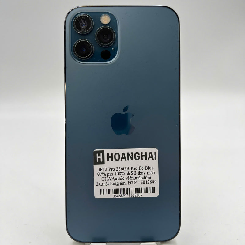 iPhone 12 Pro 128GB အပြာရောင် 98% ဘက်ထရီ 87% စက်ပစ္စည်းသည် ကွန်ရက်အခကြေးငွေအားလုံးကို ပေးဆောင်ထားပြီး Apple International (CHAP ဘက်ထရီကို အစားထိုးခြင်း၊ 2x အစက်အပြောက်များ၊ အစွန်းအထင်းများ) - HH3442 