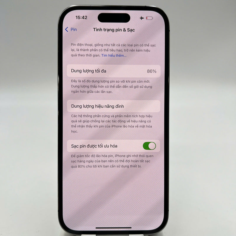iPhone 14 Pro 128GB ငွေရောင် 98% ဘက္ထရီ 85% International SB (SB မှ SIM မရှိပါ - အစားထိုး ဘက်ထရီ - အစွန်းတွင် ခြစ်ရာများ၊ 0.5x/3x အစက်များ) - HH3747 