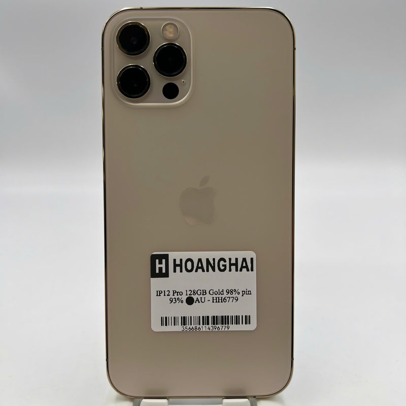 iPhone 12 Pro 128GB Gold 98% ဘက်ထရီ 86% စက်ပစ္စည်းသည် ကွန်ရက်အခကြေးငွေအားလုံးကို ပေးဆောင်ထားပြီး Apple International (အစွန်းပေါ်ရှိ ခြစ်ရာများ၊ 1 ကွက်) - HH4432 