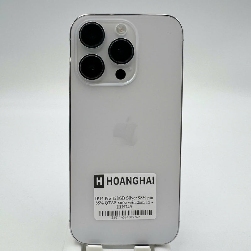 iPhone 14 Pro 128GB အဖြူရောင် 98% ဘက်ထရီ 85% Apple International (0.5x၊ 3x အစက်များ) - HH8159 