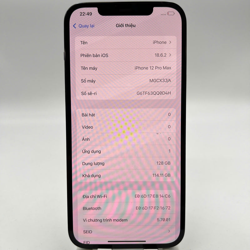 iPhone 12 Pro Max 128GB အပြာရောင် 98% ဘက်ထရီ 86% စက်ပစ္စည်းသည် ကွန်ရက်အခကြေးငွေအားလုံးကို ပေးချေပြီး Apple International (အစွန်းအမှောင်) အဖြစ် အသုံးပြုထားသည် - HH8937 