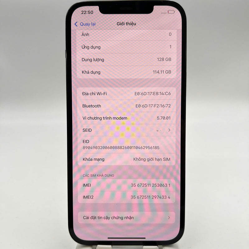 iPhone 12 Pro Max 128GB အပြာရောင် 98% ဘက်ထရီ 86% စက်ပစ္စည်းသည် ကွန်ရက်အခကြေးငွေအားလုံးကို ပေးချေပြီး Apple International (အစွန်းအမှောင်) အဖြစ် အသုံးပြုထားသည် - HH8937 