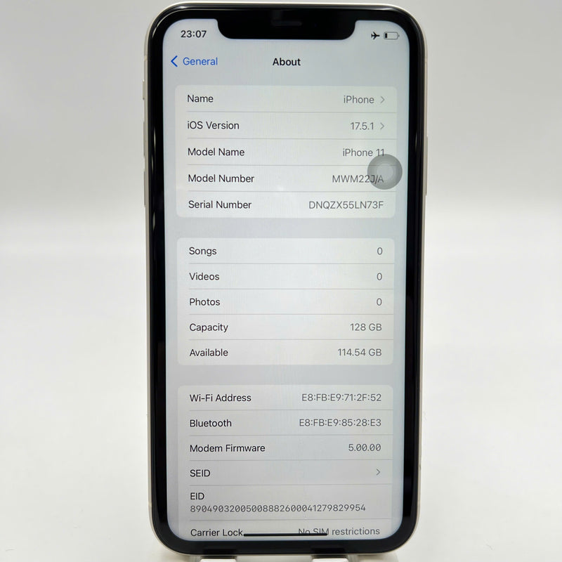 iPhone 11 128GB အနက်ရောင် 98% ဘက်ထရီ 88% နိုင်ငံတကာ AU (AU sim မရှိပါ) - HH0780 