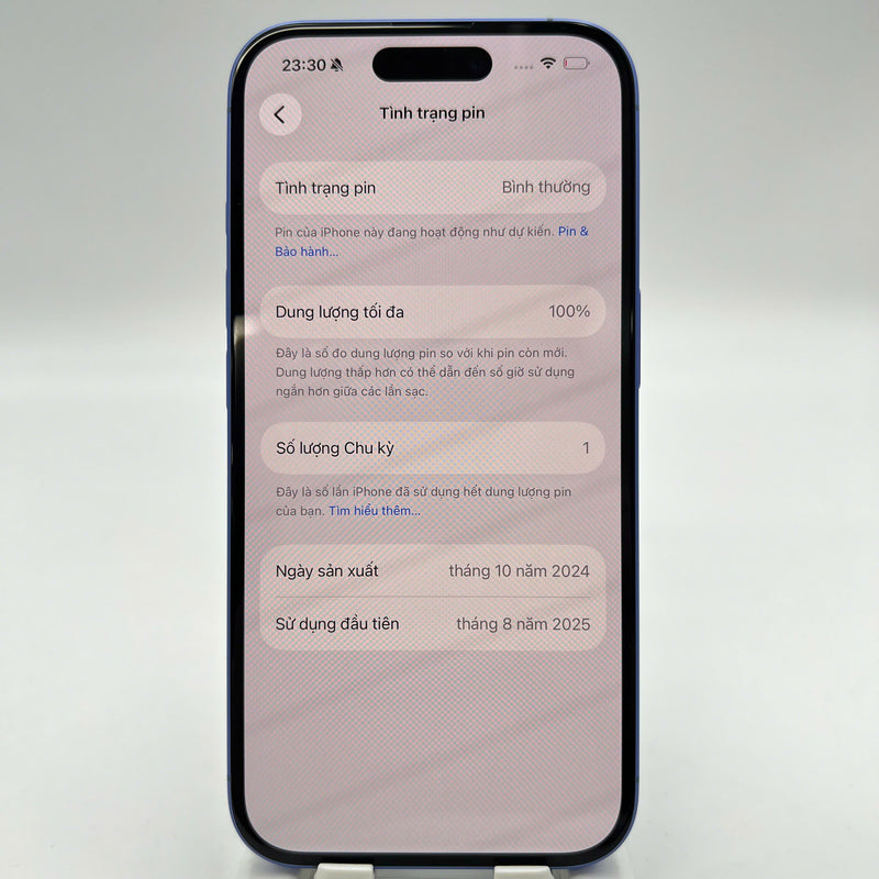 iPhone 16 128GB အပြာရောင် 99% ဘက္ထရီ 96% International SB မှ SB (No SB sim (စကရင် ခြစ်ရာ၊ အစွန်းများနှင့် ကင်မရာ) - HH2862 