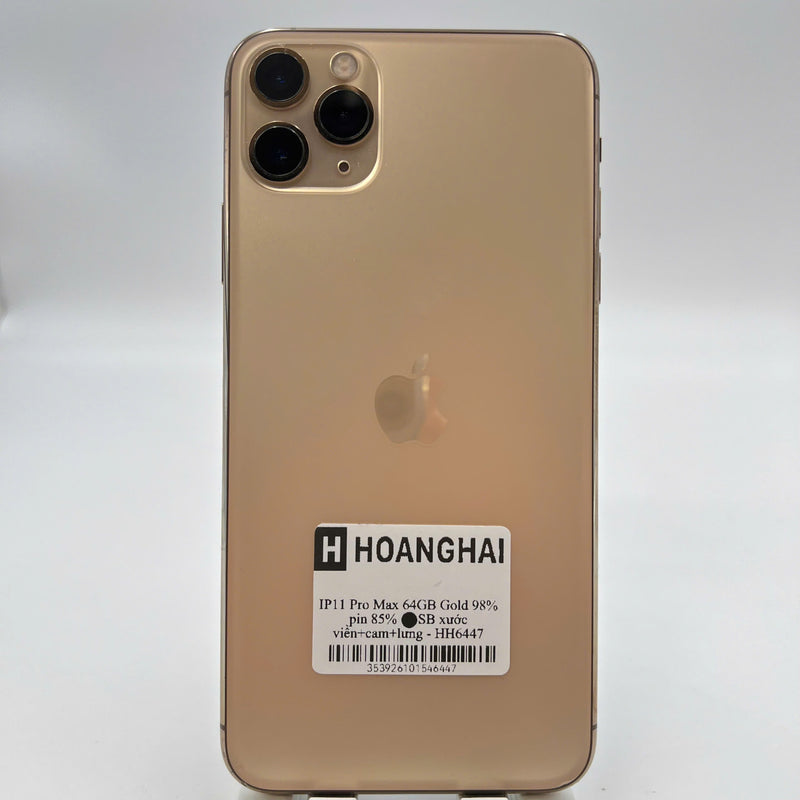 iPhone 11 Pro Max 64GB ရွှေရောင် 98% ဘက်ထရီ 100% စက်ပစ္စည်းသည် ကွန်ရက်အခကြေးငွေအားလုံးကို ပေးဆောင်ပြီး Apple International (Replaced battery, 1x spot) - HH6048 