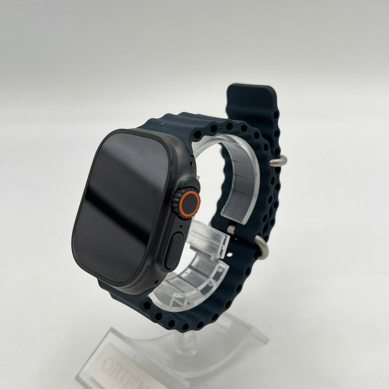 Apple Watch Ultra 3 49mm GPS + 5G Black Titanium Case with Blue Ocean Band 100% အသက်မသွင်းရသေး (အလုံပိတ်၊ ကြိုးဝိုင်းသေတ္တာကို ဖွင့်ထားသည်) 