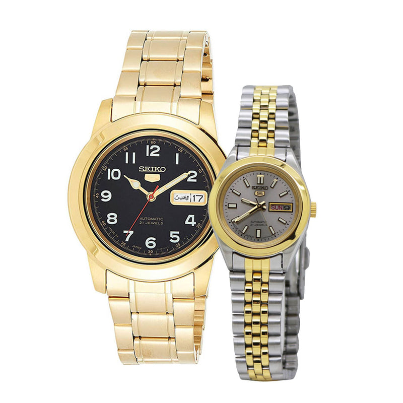 Đồng hồ đôi Seiko Nam SNKC40J1 | Nữ SYMF76J1